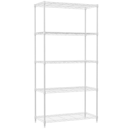 IZEUKスチールラック5段高さ伸縮メッシュ収納棚防錆加工パイプ棚スリム