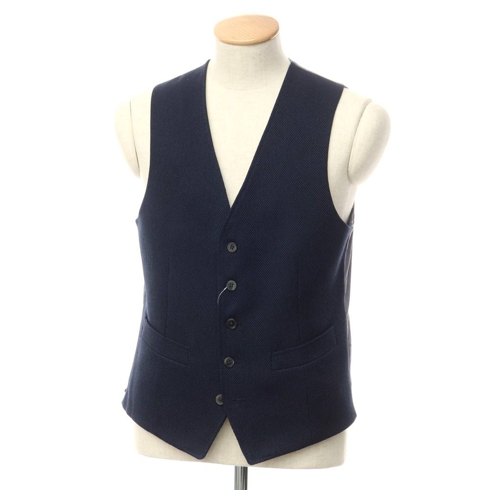 【中古】ビームスハート BEAMS HEART ポリエステル ベスト カジュアル系ジレ ネイビー【サイズ44】【メンズ】