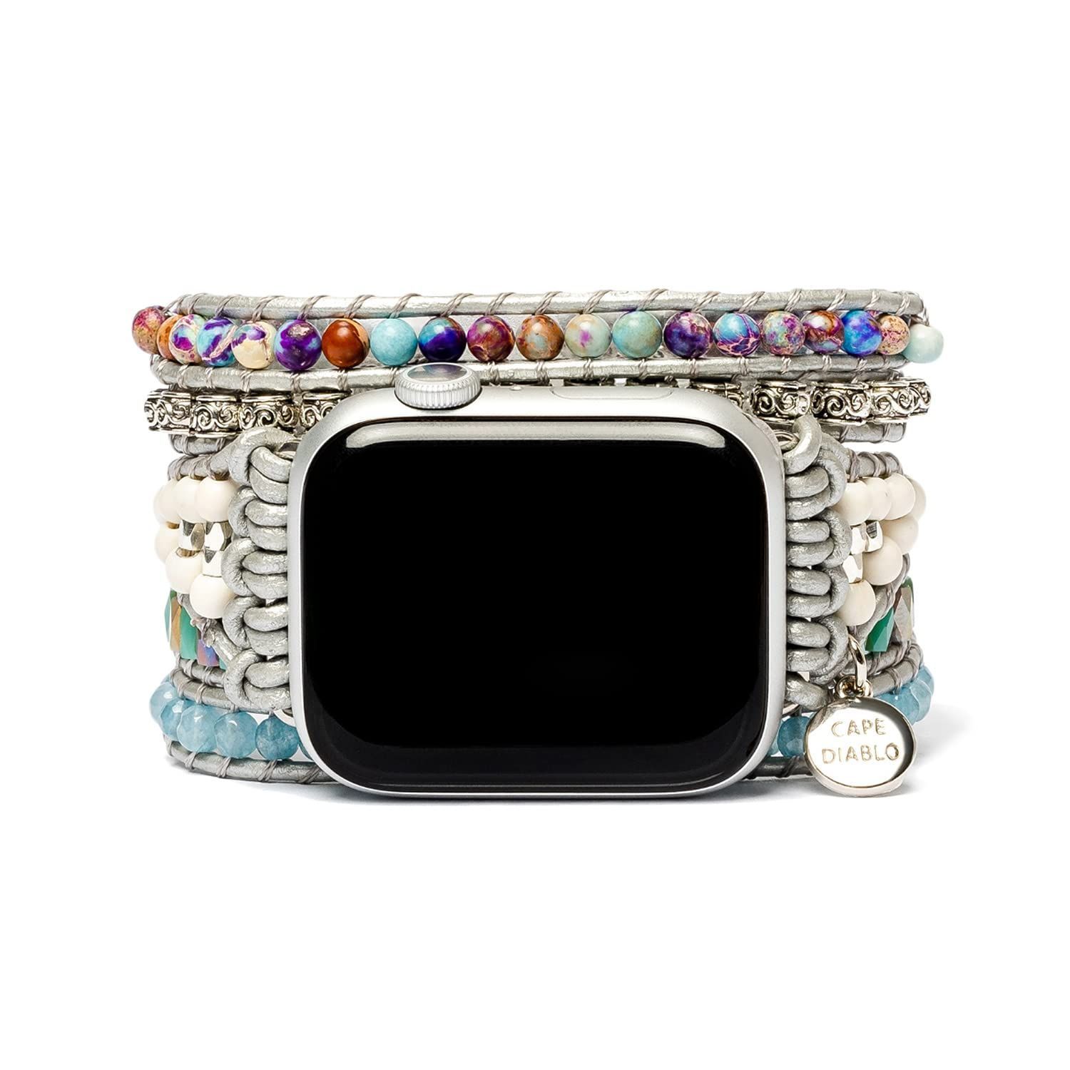 人気商品 ケープディアブロ Apple watch 用 多重巻きバンド 38-45mm アップルウォッチ バンド 交換ベルト ブレスレット ドレッシー リストバンド 天然石 レディース ハンドメイド ストラップ CD23468AW オーシャンジャスパ