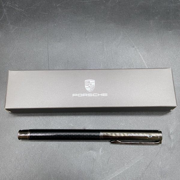 T213 ポルシェ PORSCHE ボールペン ヘアライン 未使用保管品 箱付き
