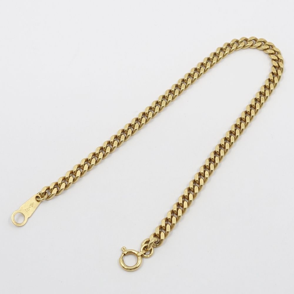 栄 ジュエリー ブレスレット 喜平 キヘイ 腕周り約17.5cm 2面S K18YG 約10.0g 超音波洗浄済 本体のみ