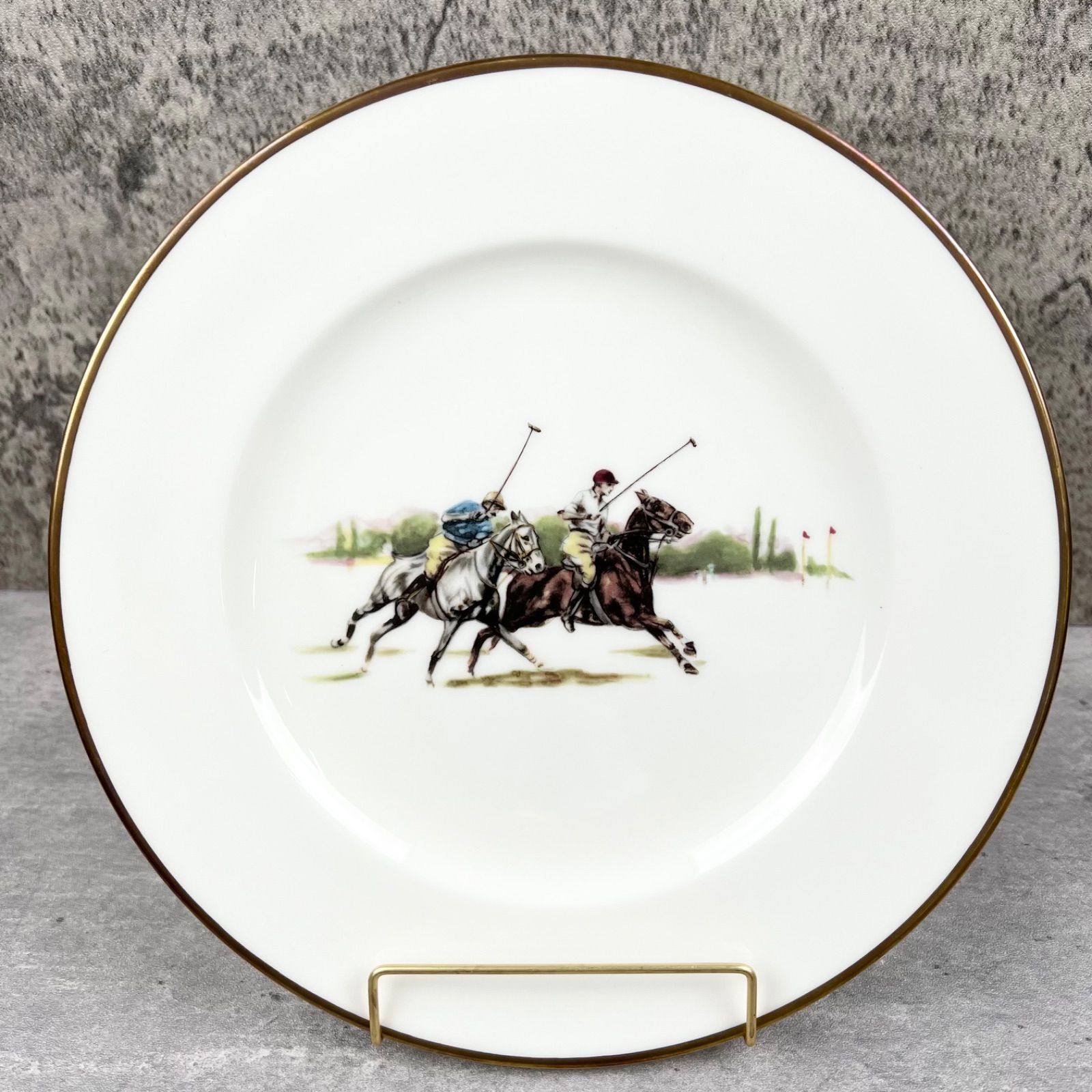 Ralph Lauren 白い皿 金/銀縁取り 純喫茶 NAKADA CHINA 白いプレート皿金縁 2枚セット