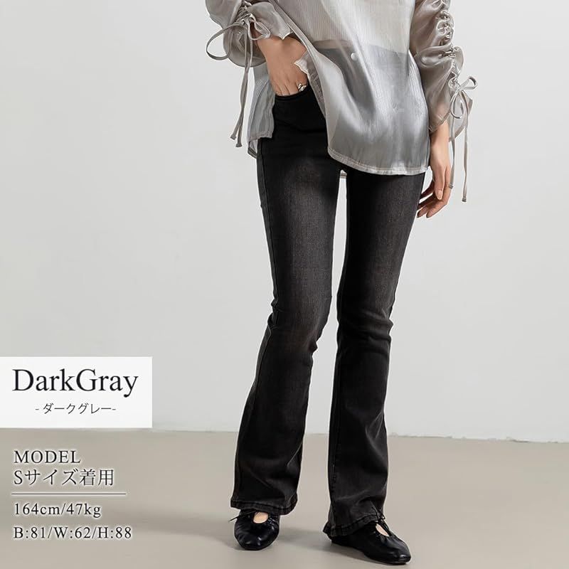 Teddy デニム パンツ S レディース ストリートフレア ジーパン [Teddy] デニムパンツ レディース ストリート フレア