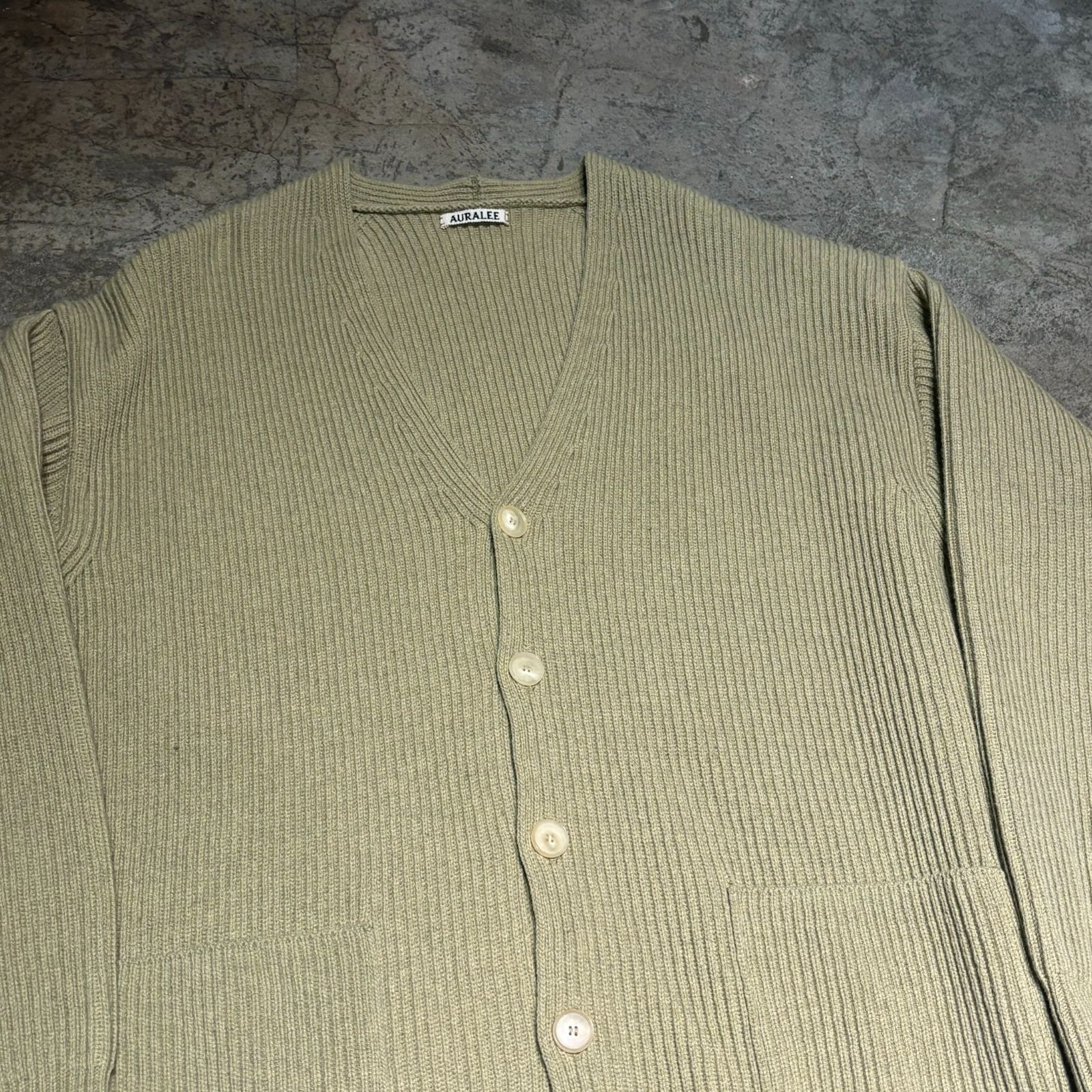 AURALEE オーラリー 22AW SUPER FINE WOOL RIB KNIT BIG CARDIGAN 