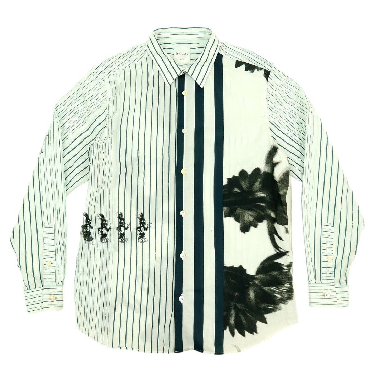 B3455 日本製 Paul Smith ポールスミス 長袖シャツ ラビット ストライプ 103322 三浦春馬着用モデル サイズM