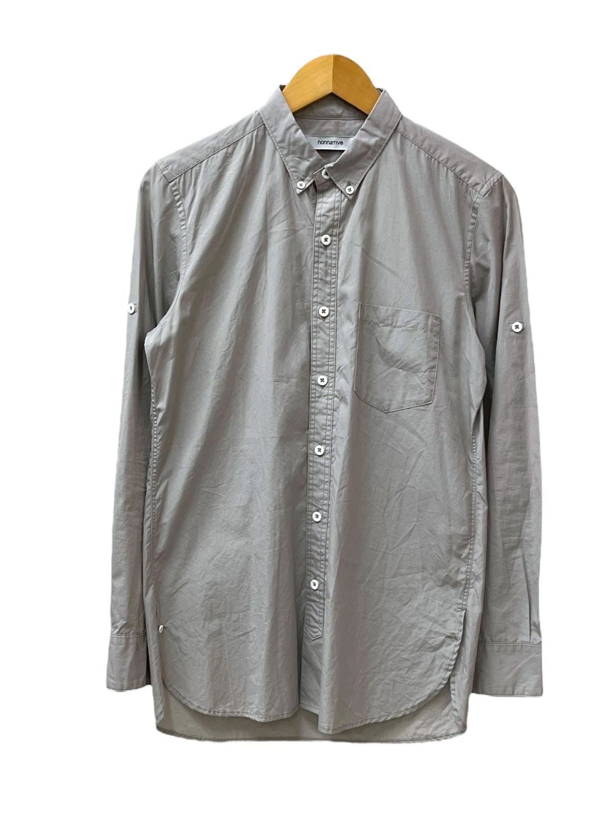 nonnative ノンネイティブ DWELLER BD SHIRT COTTON BROAD 長袖 コットン ボタンダウン シャツ NN-S2714 0 グレー メンズ|065