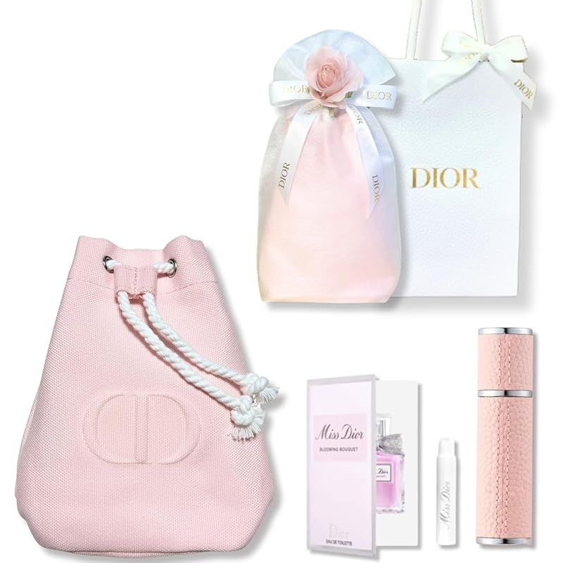 【セット品・ラッピング済み】DIOR ディオール ミスディオール ブルーミングブーケ EDT オードトワレ ミニ 香水 ポーチ ピンク 巾着袋 アトマイザー ギフト お返し 誕生日 プレゼント クリス