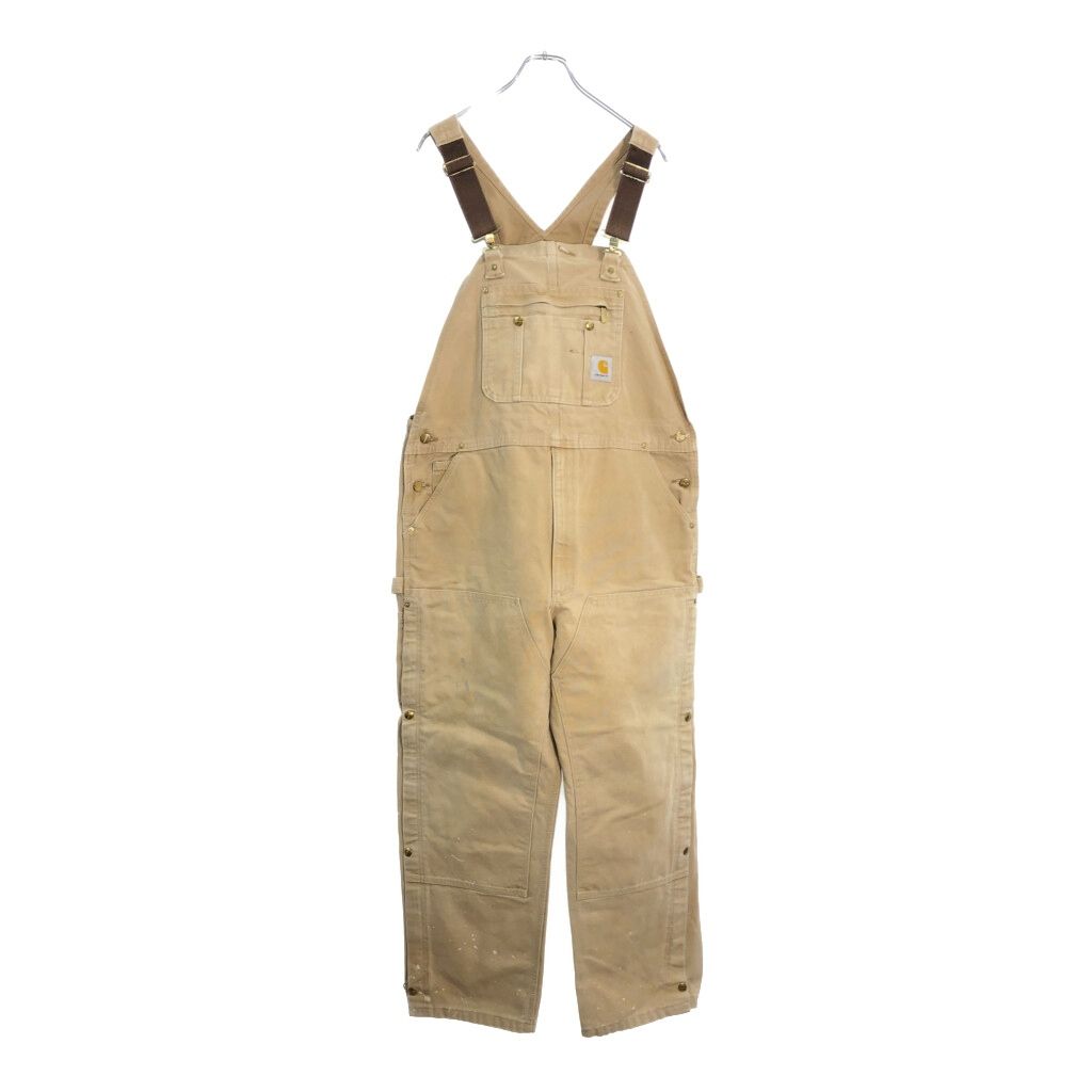 Carhartt カーハート ダック ダブルニー ビブオーバーオール 大きいサイズ ブラウン メンズ W40 L30 古着 V6504