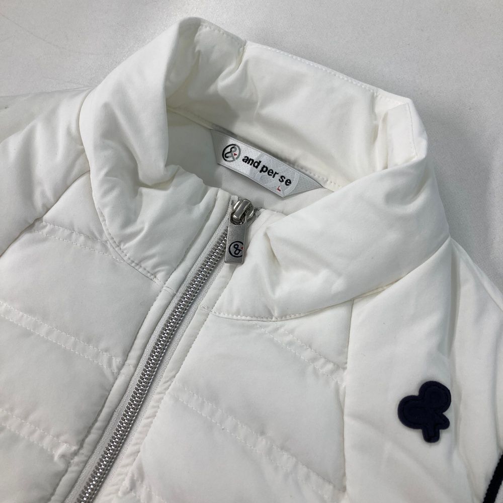 サイズ：L AND PER SE アンパスィ 中綿 ノースリーブ ジップワンピース