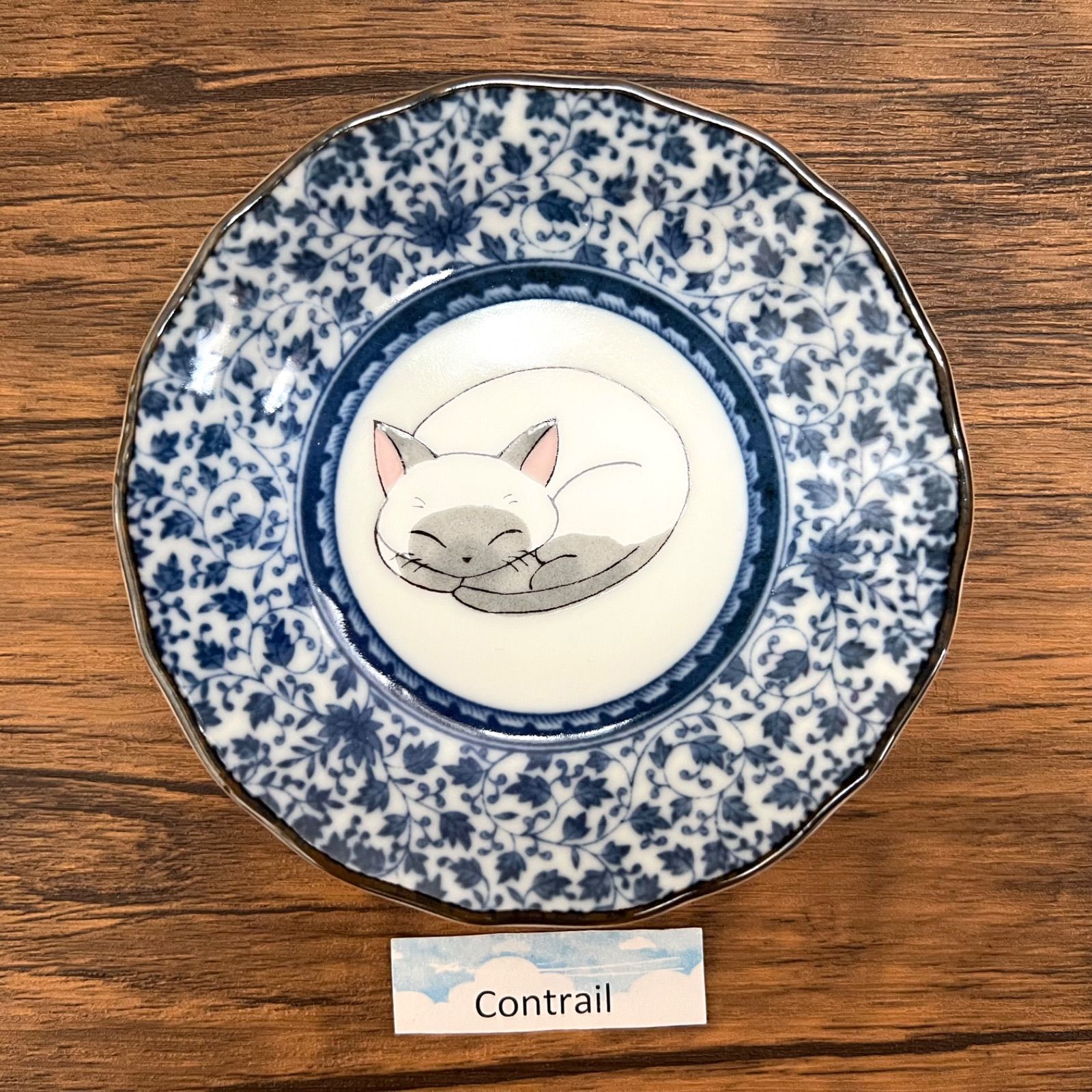 九谷焼】4号皿揃 眠り猫 5枚セットKutani Ware Set of 5 Plates