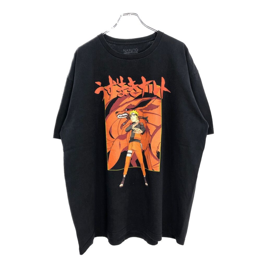 NARUTO Shippuden ナルト疾風伝 うずまきナルト|うちはサスケ Ｔシャツ アニメ キャラクター ブラック メンズ XXL 古着 U1734