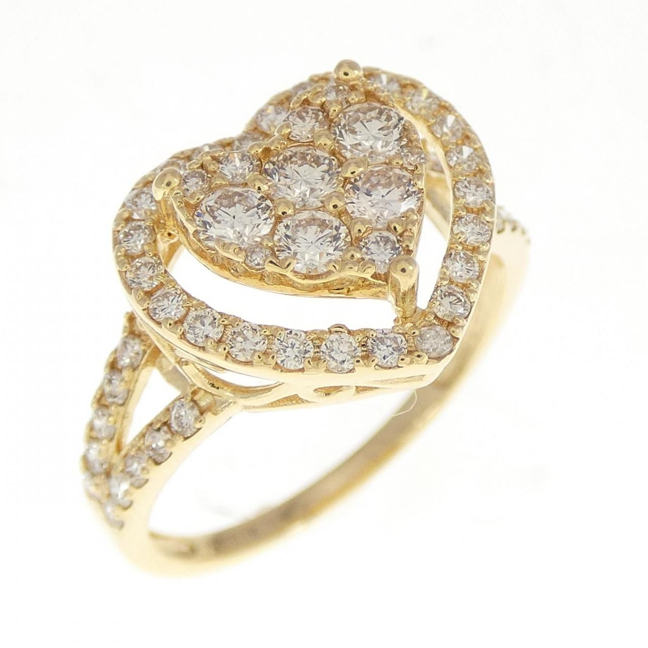 【18金】K18指輪 ダイヤモンド0.30ct ハートリング 8号 11101914.jpg