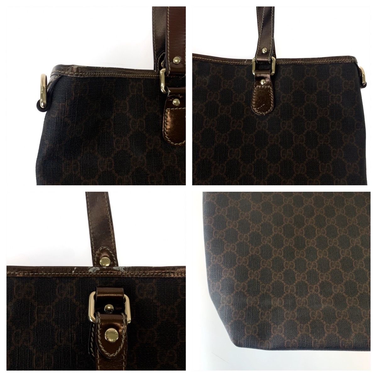 美品 GUCCI グッチ GGスプリーム ブラウン ゴールド金具 GGスプリーム