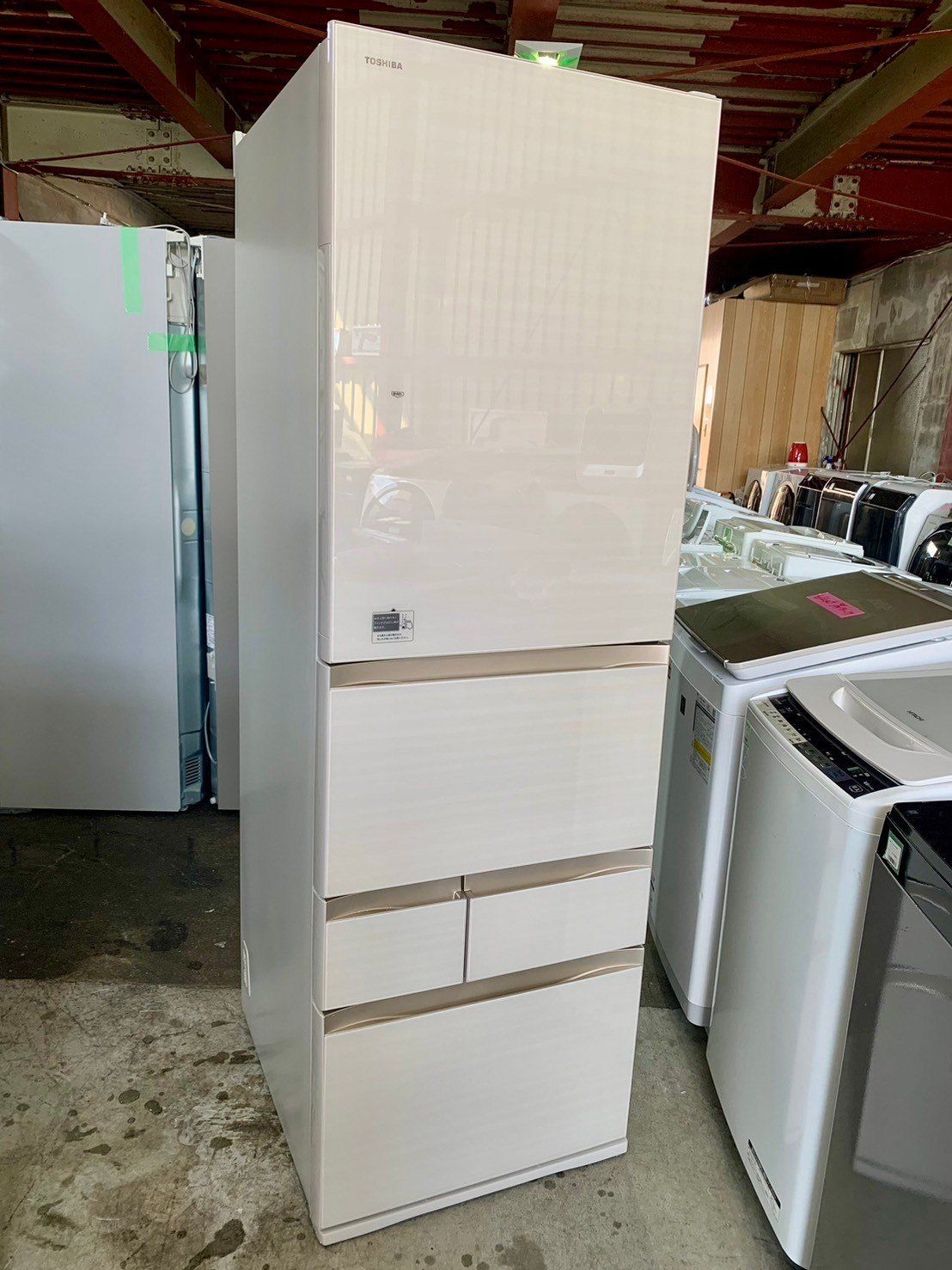 大阪送料無料☆3ヶ月保証☆冷蔵庫☆東芝☆2019年☆5ドア☆GR-M470GW(ZC