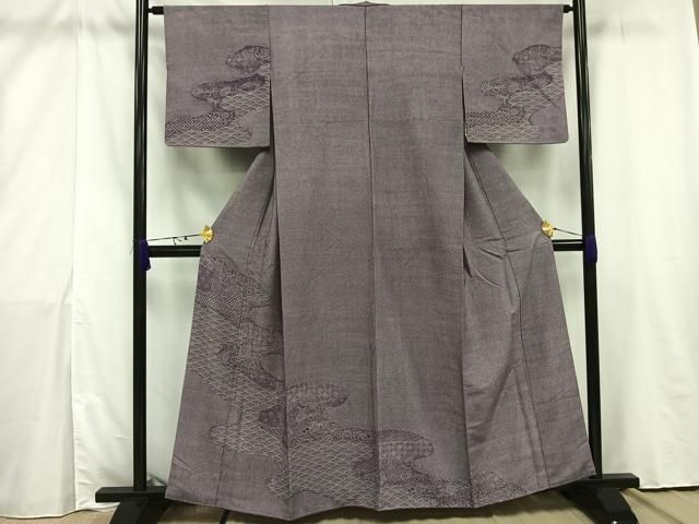 平和屋着物○江戸小紋 清水峯州 鮫小紋柄 鬼しぼ縮緬 正絹 逸品 DAAS2002tw