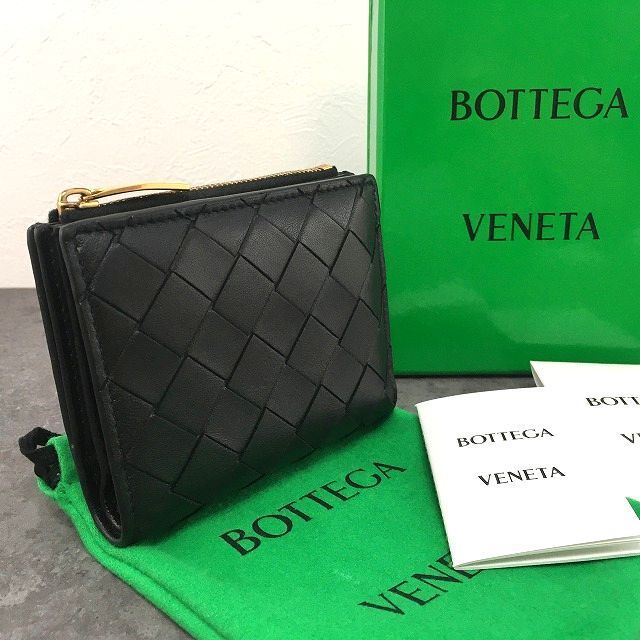 263 送料込み BOTTEGA VENETA コンパクトウォレット マキシイントレ ブラック