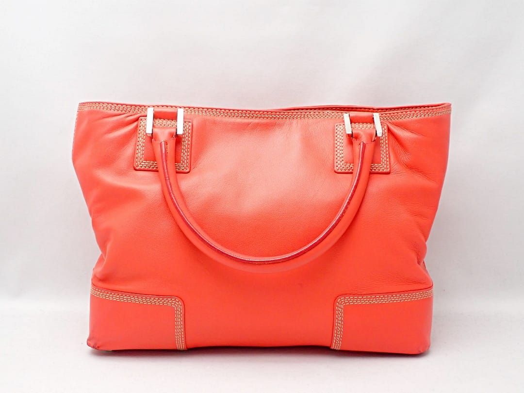 LOEWE】ハンドバッグ アナグラム アマソナ フスタ レッド レザー LOEWE