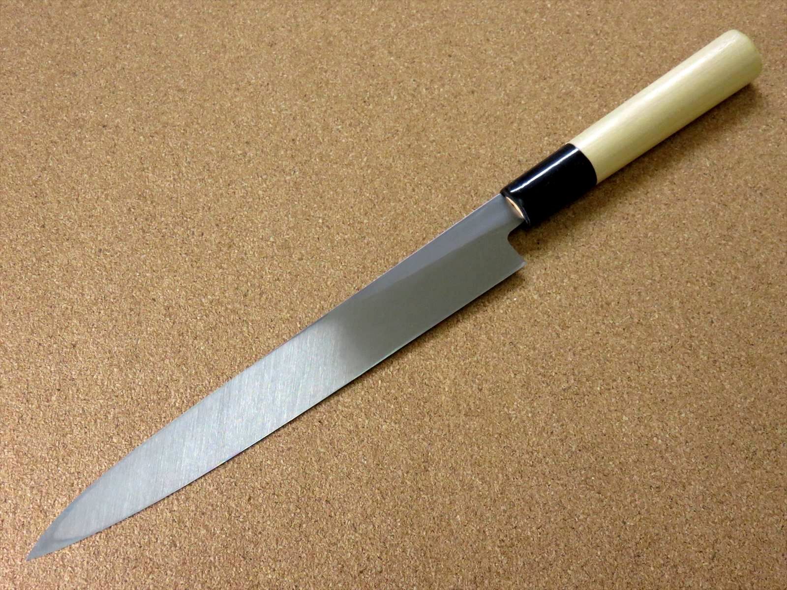 関の刃物 柳刃包丁 205mm 白紙3号 炭素鋼 片刃 右利き 刺身包丁 水牛角-