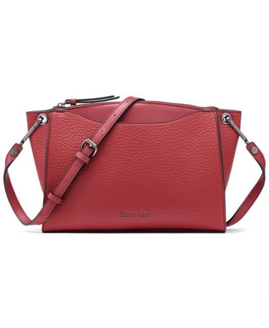 送料無料 カルバンクライン レディース ショルダーバッグ バッグ Garnet Adjustable Top Zipper Crossbody Cranberry
