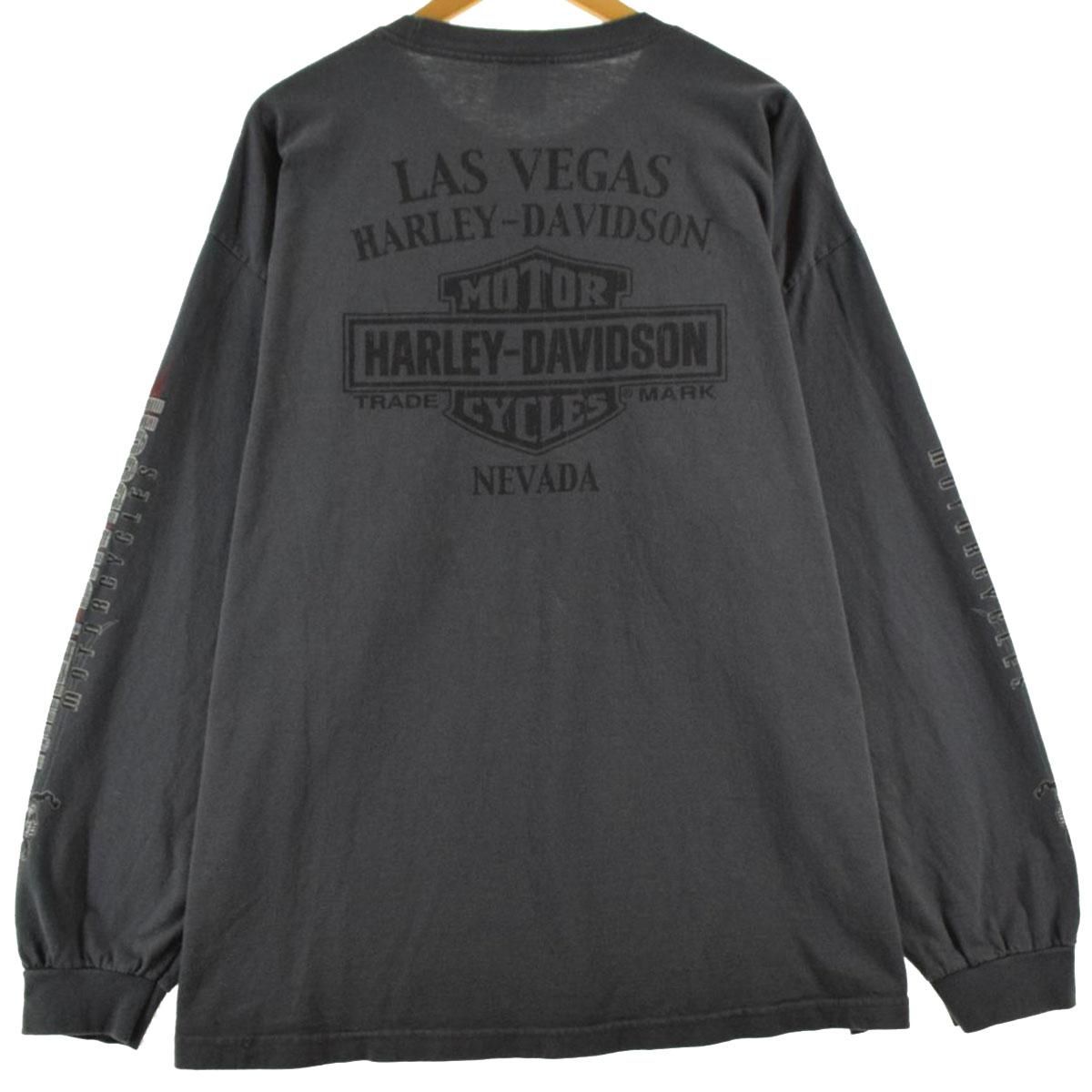 HARLEY-DAVIDSONハーレー ダビッドソン 両面プリントロンＴ 古着 ハーレーダビッドソン Harley-Davidson 袖プリント 両面