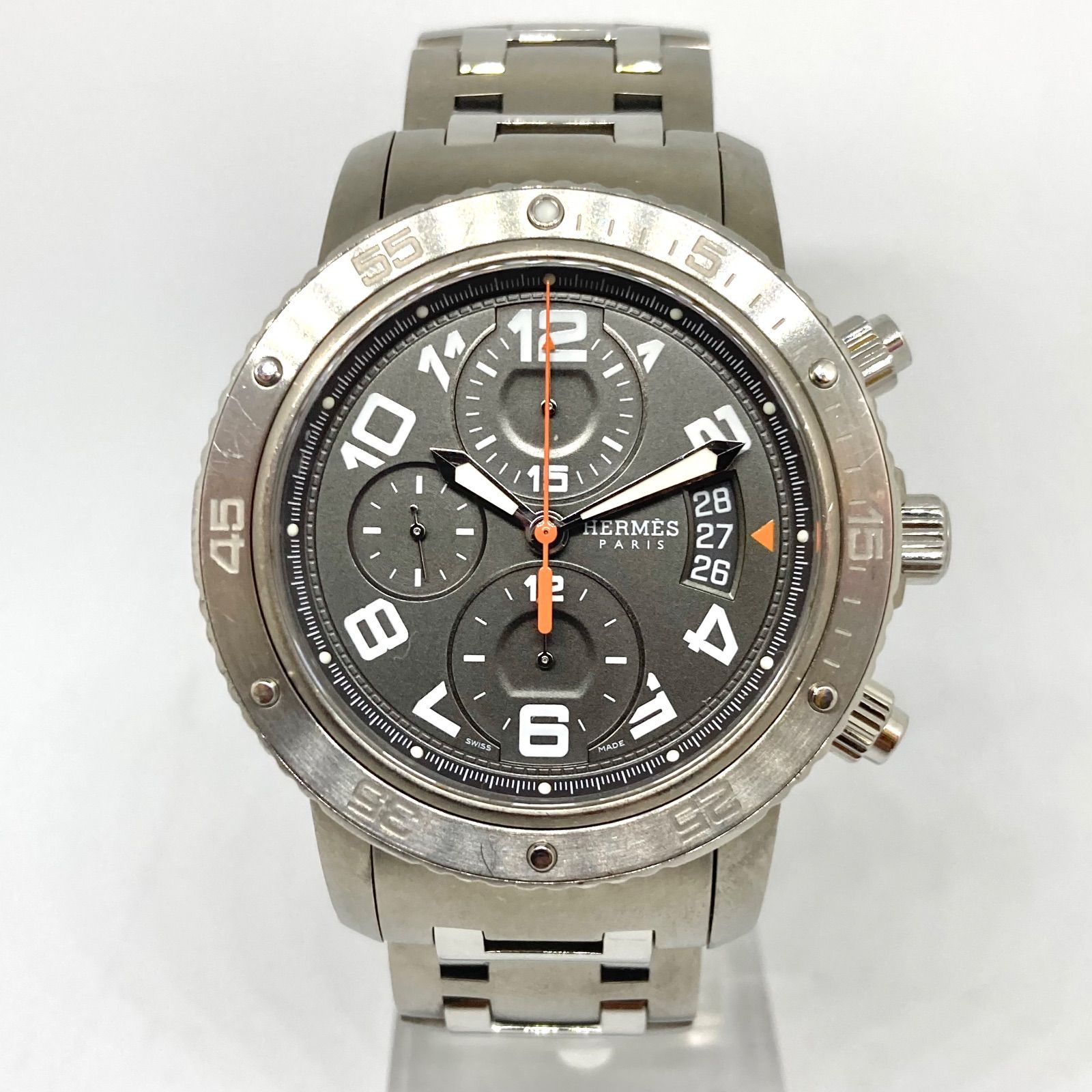 稼働品 OH済み HERMES エルメス クリッパー クロノグラフ メカニックダイバーズ CP2.941 自動巻き メンズ 腕時計 OH明細表付き