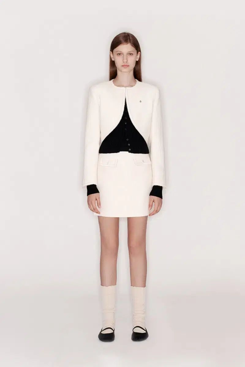 アビエムア ブークレ ツイード ボレロ ジャケット スカート セットアップ