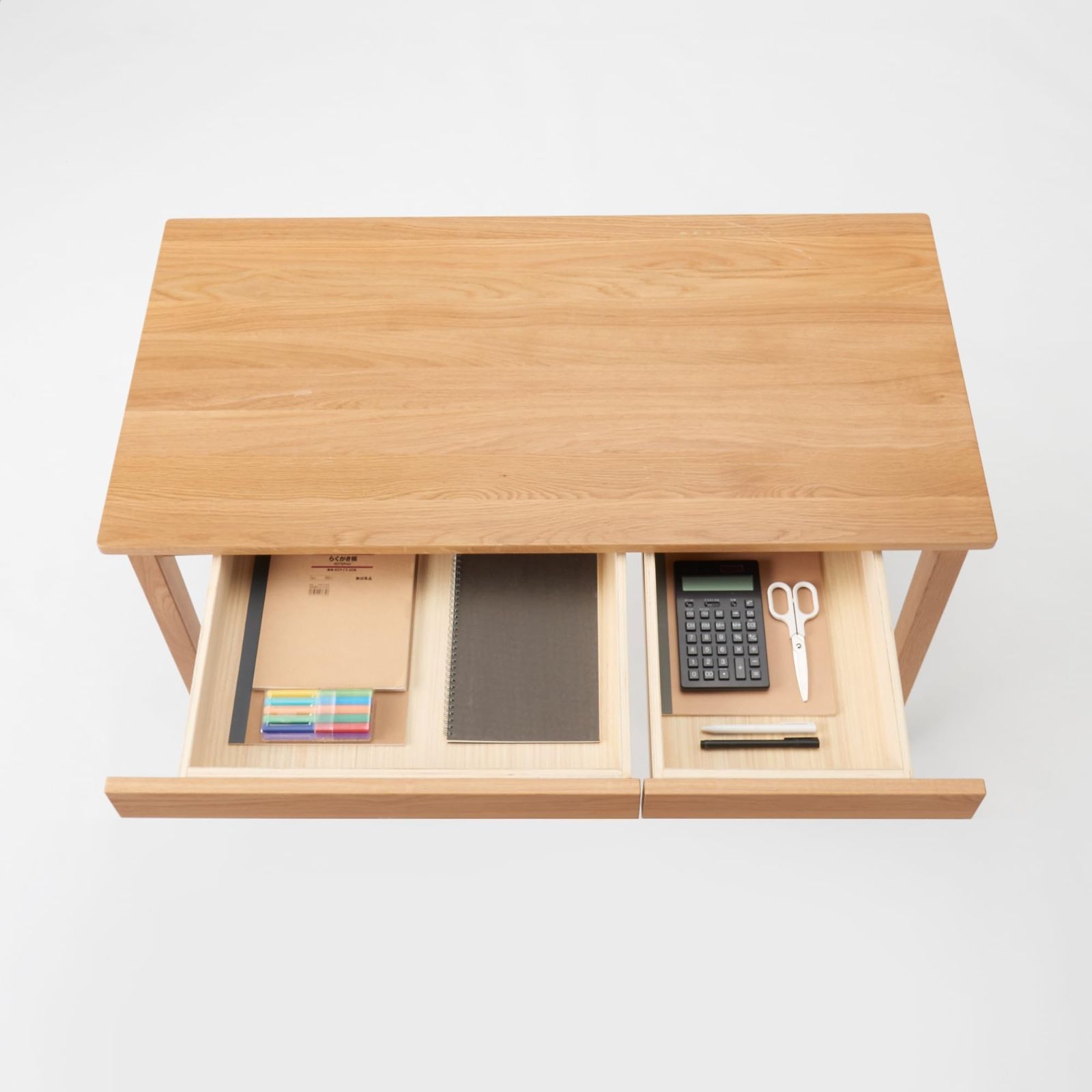 無印良品 オーク無垢材デスク(引出・足元棚付) 無印良品】無垢 無印良品 オーク無垢材デスク(引出・足元棚付) 無印良品】無垢