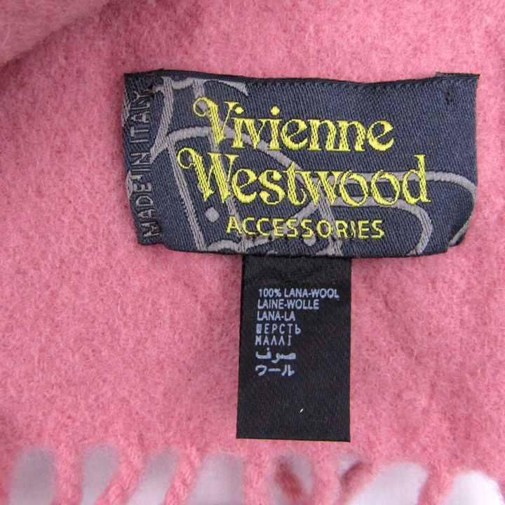 ヴィヴィアンウエストウッド マフラー ウール イタリア製 ブランド 小物 レディース ピンク Vivienne Westwood 【中古】