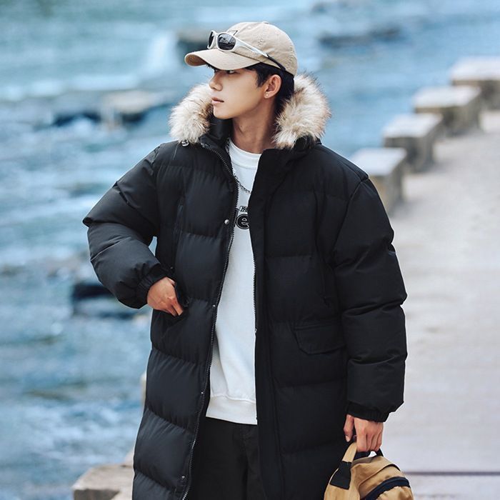 ダウンコート メンズ ロング丈 ダウンジャケット 無地 中綿ジャケット 大きいサイズ 防寒 防風 高品質 暖かい オフィス 通勤 2023秋冬新作