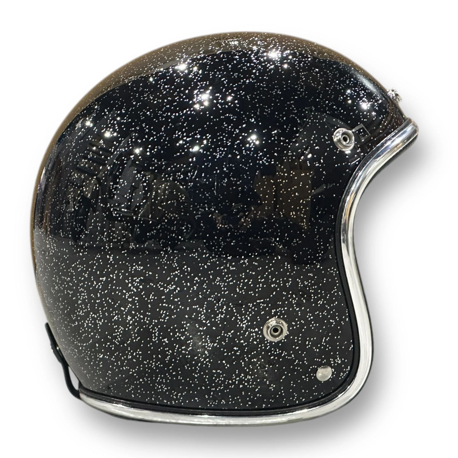 NOBUDZ ノーバッツ　ジェットヘルメット ホワイト　ラメ GLITTER 3/4 HELMET WHITE 白 ホワイト グリッターヘルメット