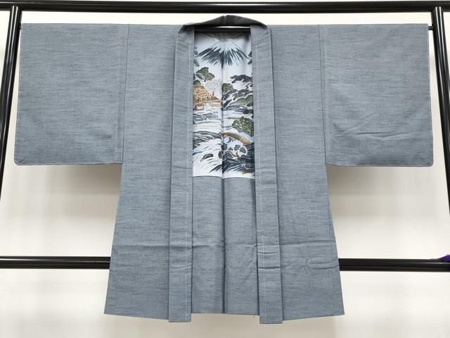 平和屋本店□極上 男性 結城紬 杢 アンサンブル 井上商事謹製 証紙付き