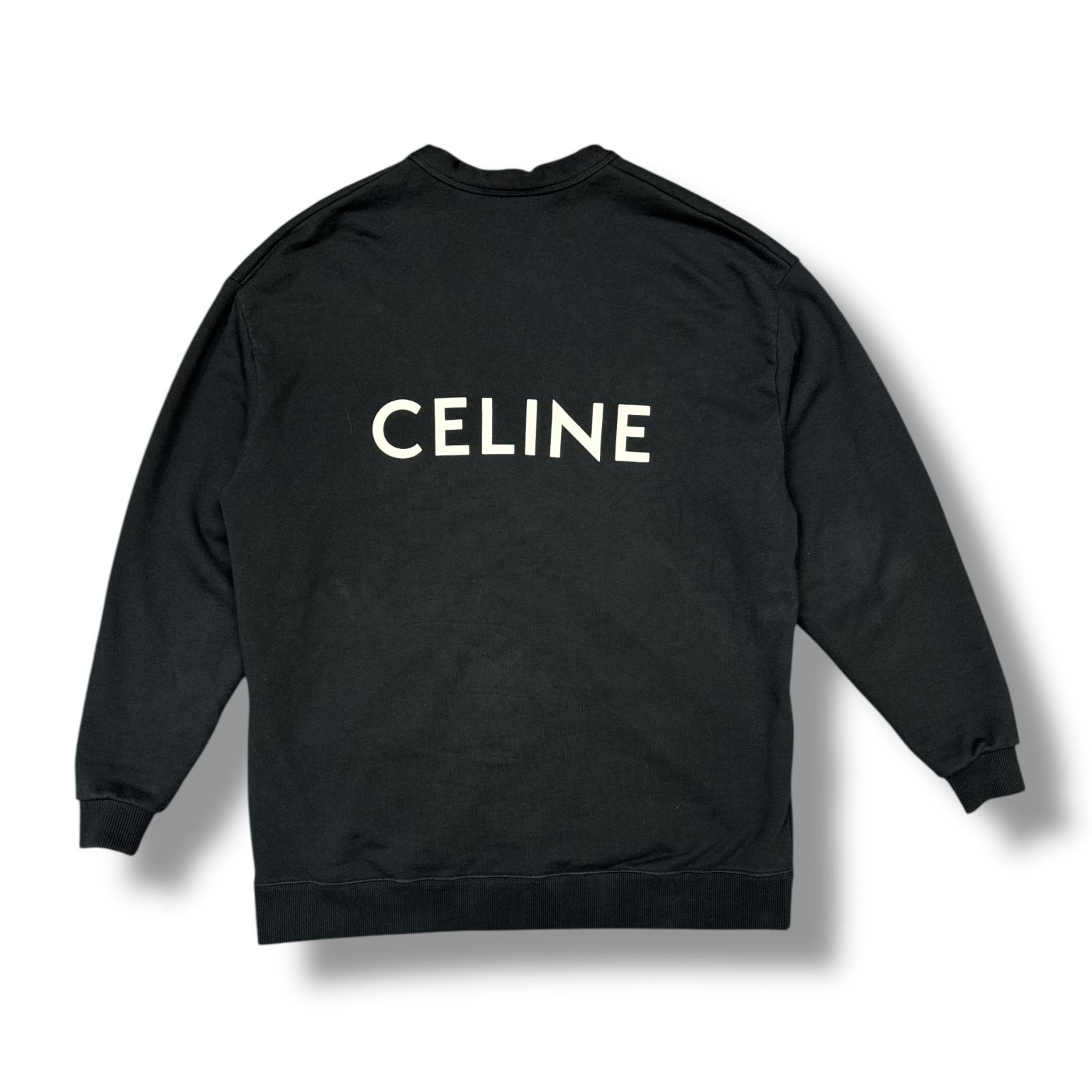 CELINEセリーヌバックロゴオーバーサイズスウェットカーディガン ブラックXS 国内正規 CELINE 21AW バックロゴスウェットカーディガン