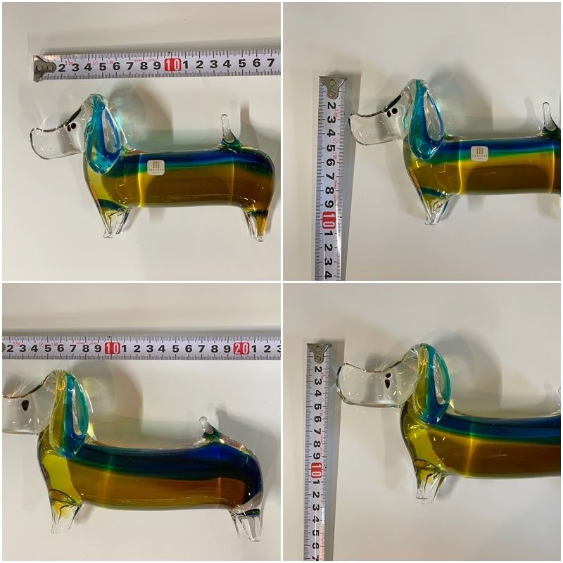 マルティ ガラス製ダックスフント犬の置物ハンドメイド マルティ ガラス製ダックスフント犬の置物ハンドメイド （ガラス