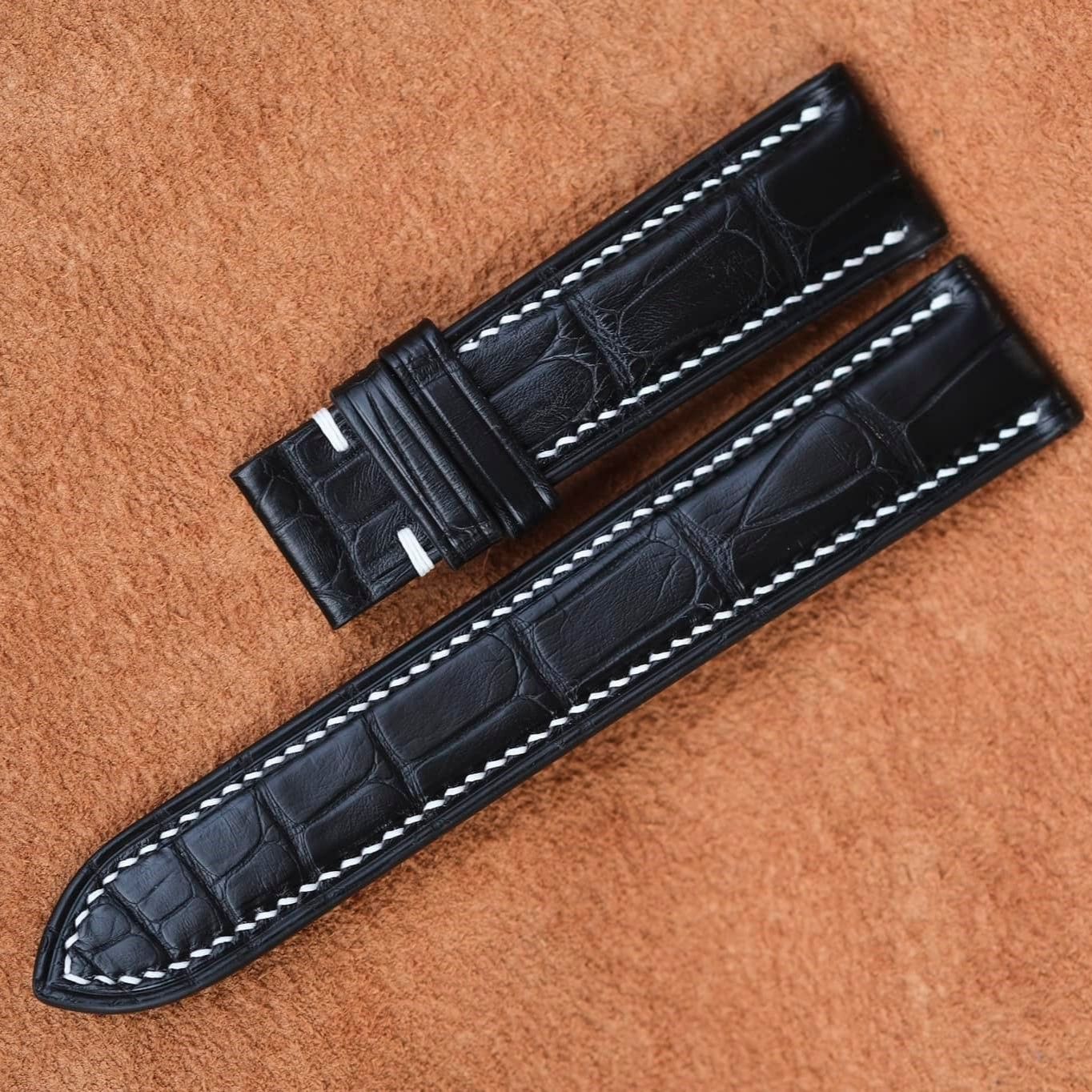 cro-1944 クロコダイル 腕時計ベルト ダークグレー ラグ幅21mm cro