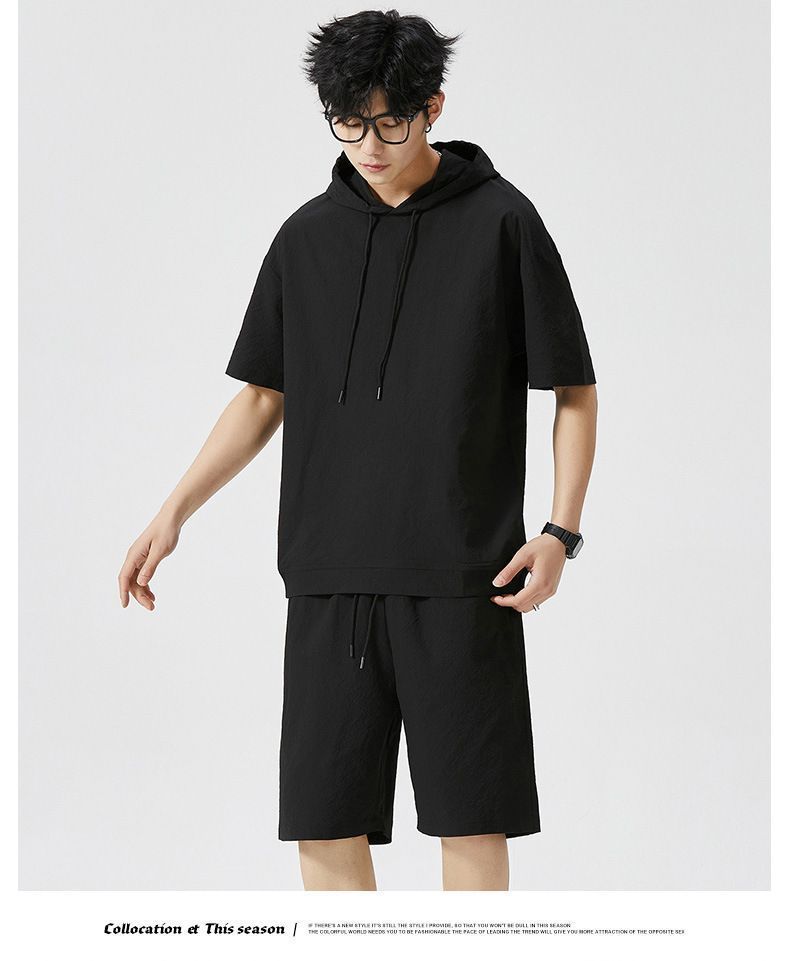 セットアップ フード付き Tシャツ 上下セット メンズ 接触冷感