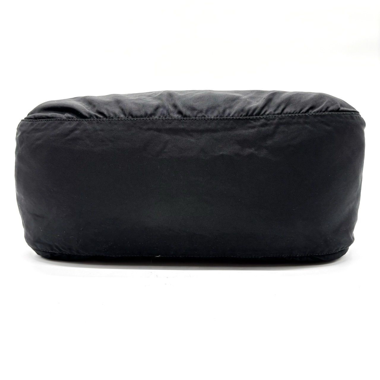 PRADA プラダワンショルダーナイロンレザー型押しロゴ肩掛け黒