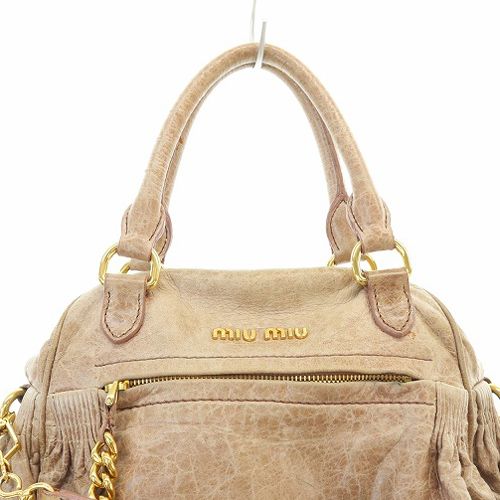 ミュウミュウ miumiu 南京錠チャーム ハンドバッグ ショルダーバッグ