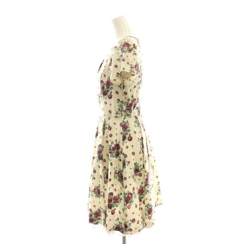 L’EST ROSE♡プリーツワンピース レストローズ L'EST ROSE 花柄 裾フリル ワンピース ミニ 半袖 2