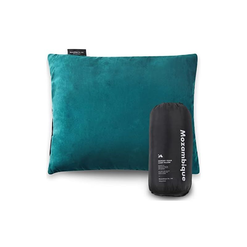 Mozambique(モザンビーク) キャンプ 枕 ピロー トラベルピロー 携帯枕 アウトドア コンパクト 車中泊【プレミアムな寝心地を追求したキャンプ枕】 (Mサイズ， グリーン)