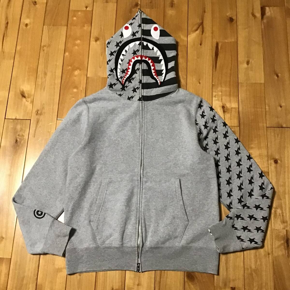 星条旗 シャーク パーカー Mサイズ American shark full zip hoodie a  