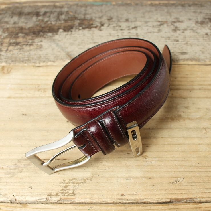 USA PERRY ELLIS PORTFOLIO レザーベルト ブラウン 本革 メンズL相当 アメリカ古着 031225ss111