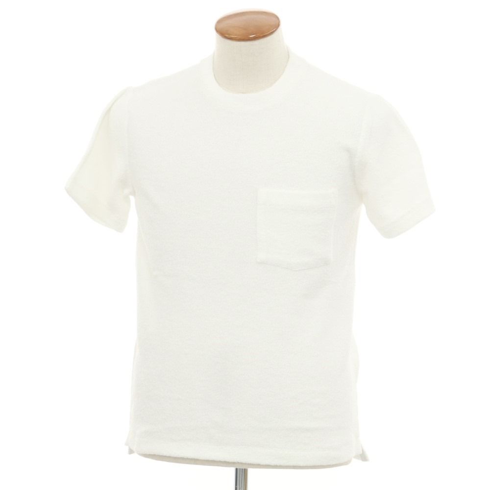 【中古】【未使用】クルチアーニ CRUCIANI コットン パイル クルーネック 半袖Ｔシャツ ホワイト【サイズ46】【メンズ】