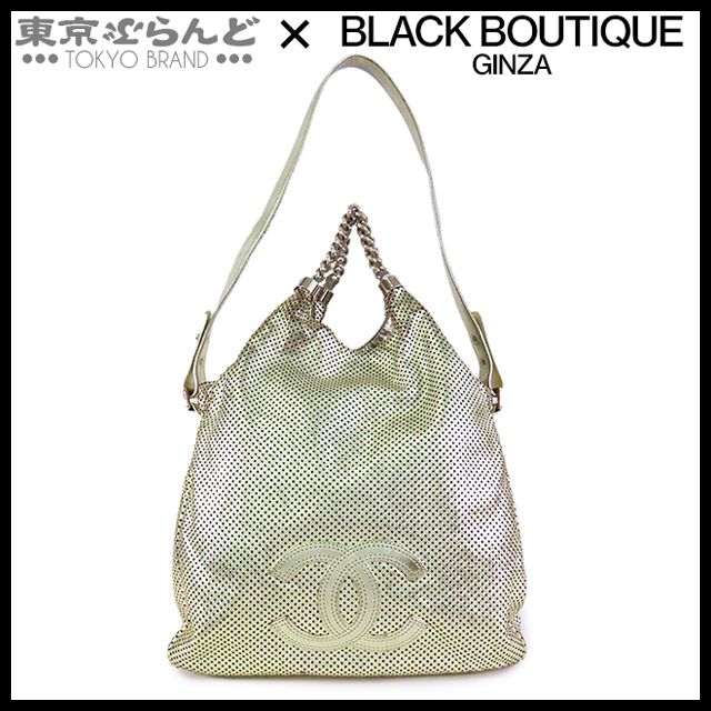 シャネル CHANEL パンチングレザー 2WAY チェーンショルダーバッグ A38462 シルバー シルバー金具 レザー ココマーク ショルダーバッグ レディース 101793130