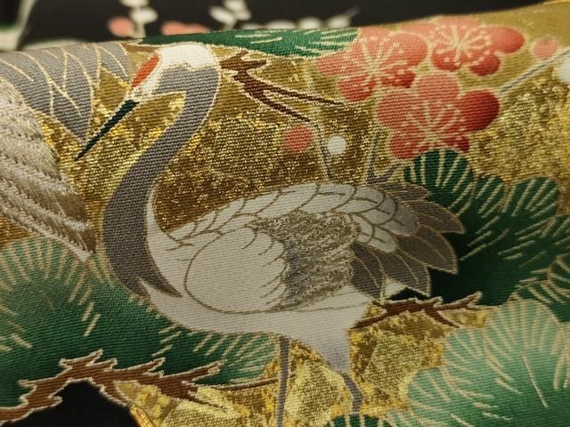 金駒刺繍 刺繍 金彩 鶴 牡丹 振袖 晴れの日 成人式 卒業式 着物 114p
