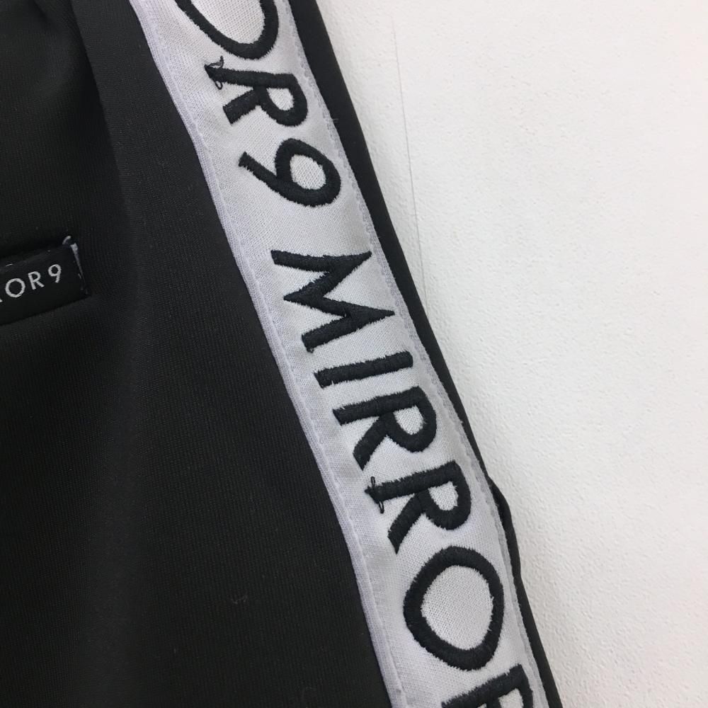 ミラーナイン スカート 黒×ライトグレー サイドロゴ レディース M