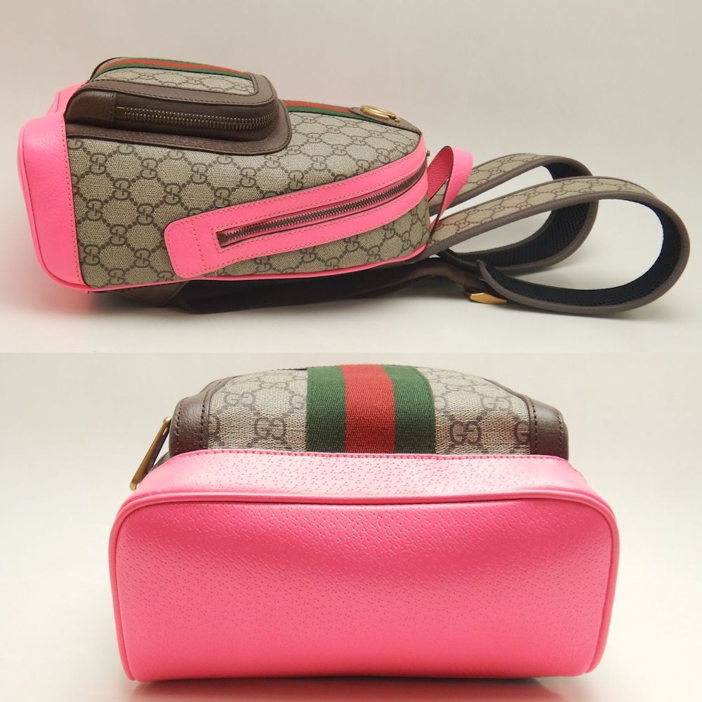 GUCCI グッチ オフィディア GGスモールバックパック 547965 リュック バックパック GGスプリームキャンバスxレザー ベージュ エボニー ネオンピンク レディース 253225 DECORATOM_COM_BR