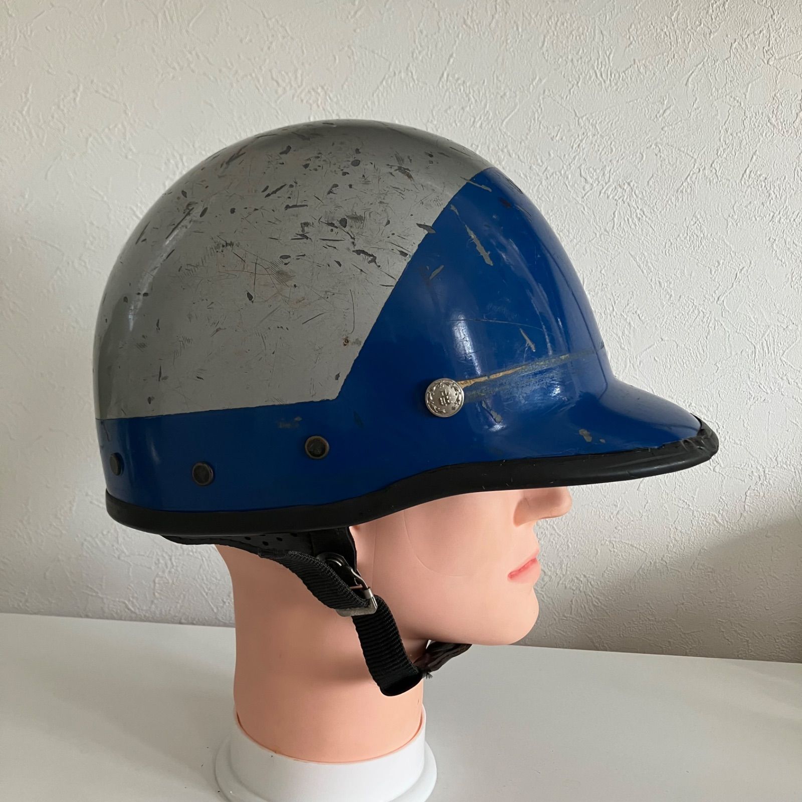 BELL ☆ベル ポリス TOPTEX ヘルメット 60年代 Mサイズ ジョッキー 半
