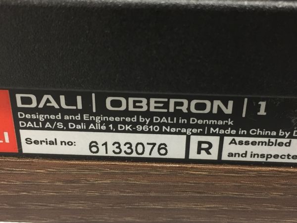 DALI ダリ OBERON1 2WAYブックシェルフスピーカー 130mmウーハー OBERON1DW ダークウォルナット 2台1組 中古