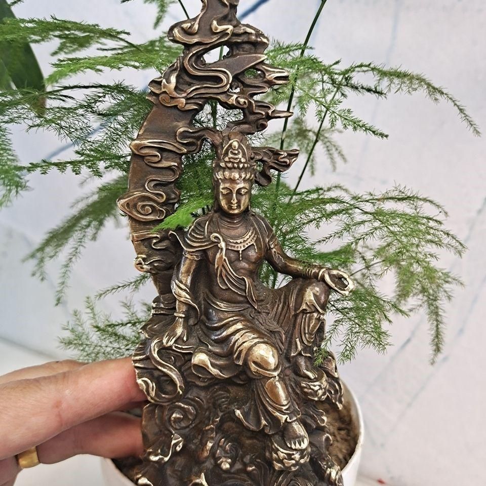 菩薩 水月観音 銅製 仏像 彫刻 置物 開運 風水 現代工芸品 美術品 置物 菩薩 水月観音 銅製 仏像 彫刻 置物 開運 風水 現代工芸品 美術