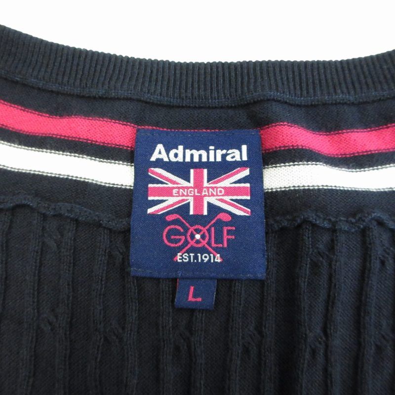 アドミラル Admiral GOLF 美品 ニットベスト Vネック ロゴ